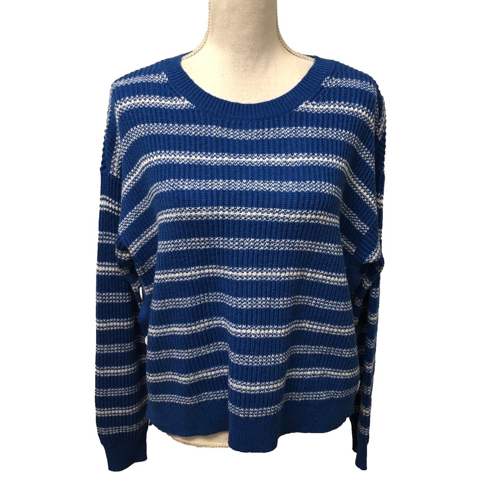 Cabi Iconic Popular Pullover Sweater Jumper Womens Medium Blue Stripe New